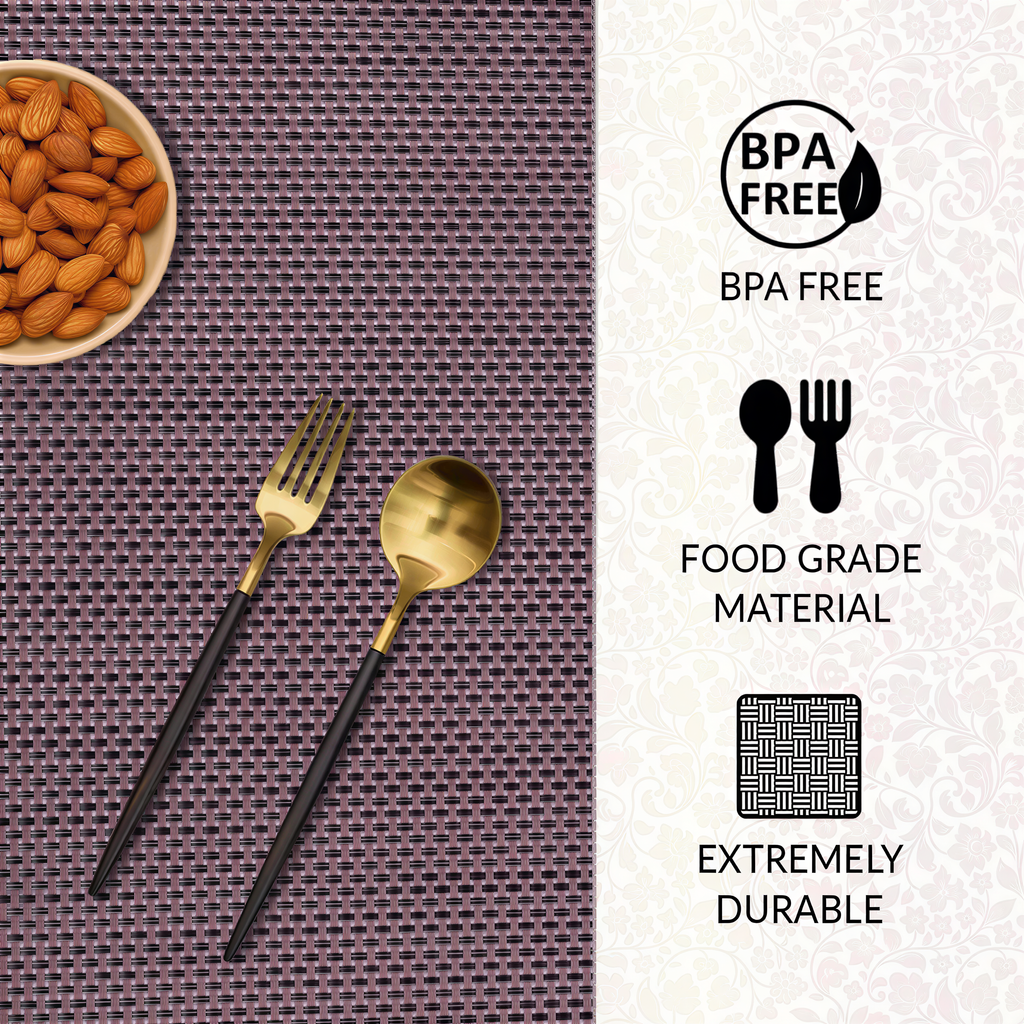 Vinyl Placemats - Durable Non Slip Table Protectors, Heat & Scratch Resistant Mats
