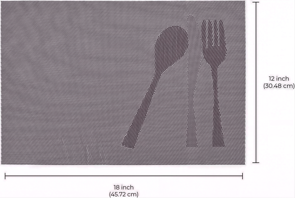 Vinyl Placemats - Devonshire Light Brown Table Protectors | Washable, Non Slip Mats