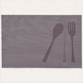 Vinyl Placemats - Devonshire Light Brown Table Protectors | Washable, Non Slip Mats