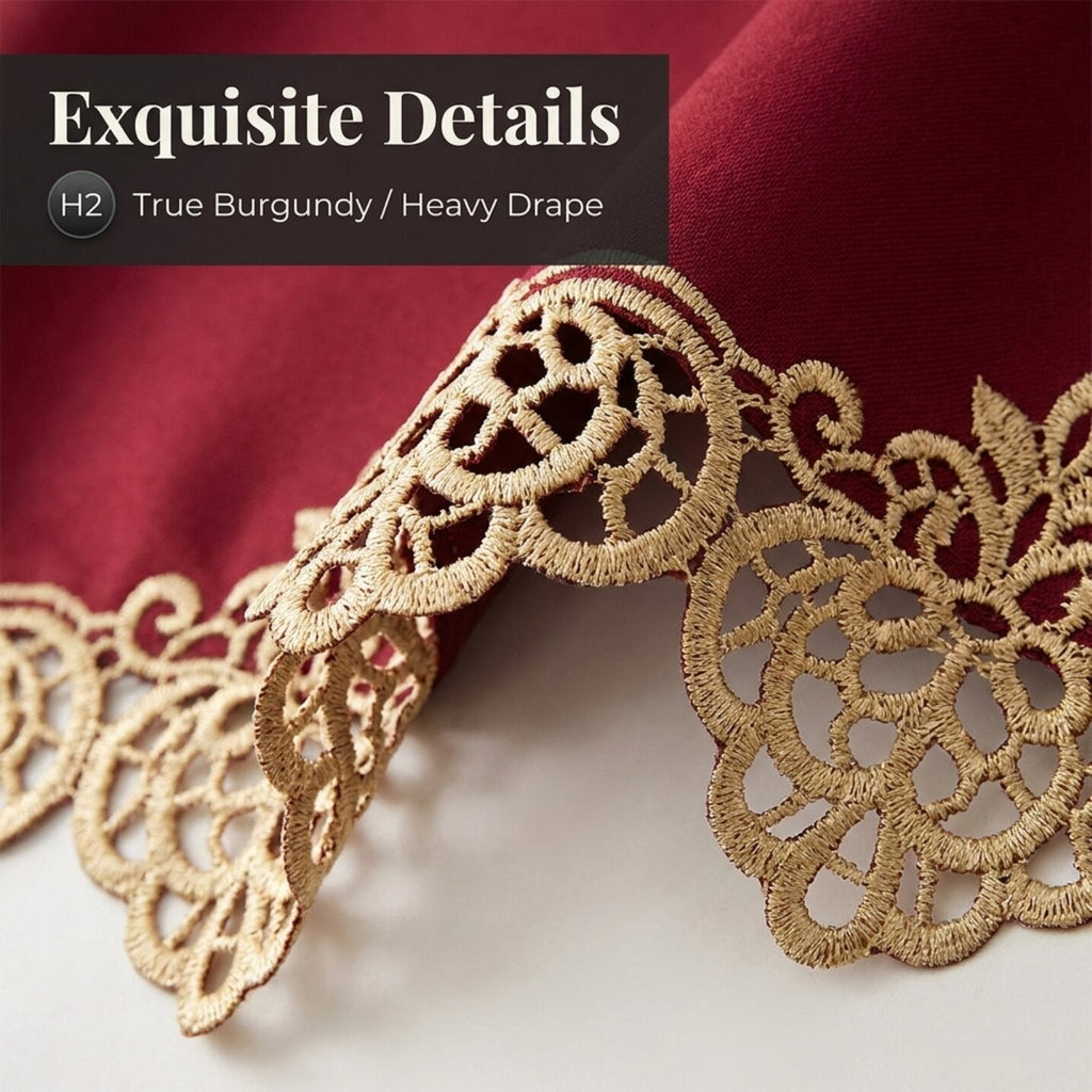 Burgundy Mantel Scarf – Rustic Fireplace Decor | Polyester Embroidered Table Linen Protector 18x90 Inch