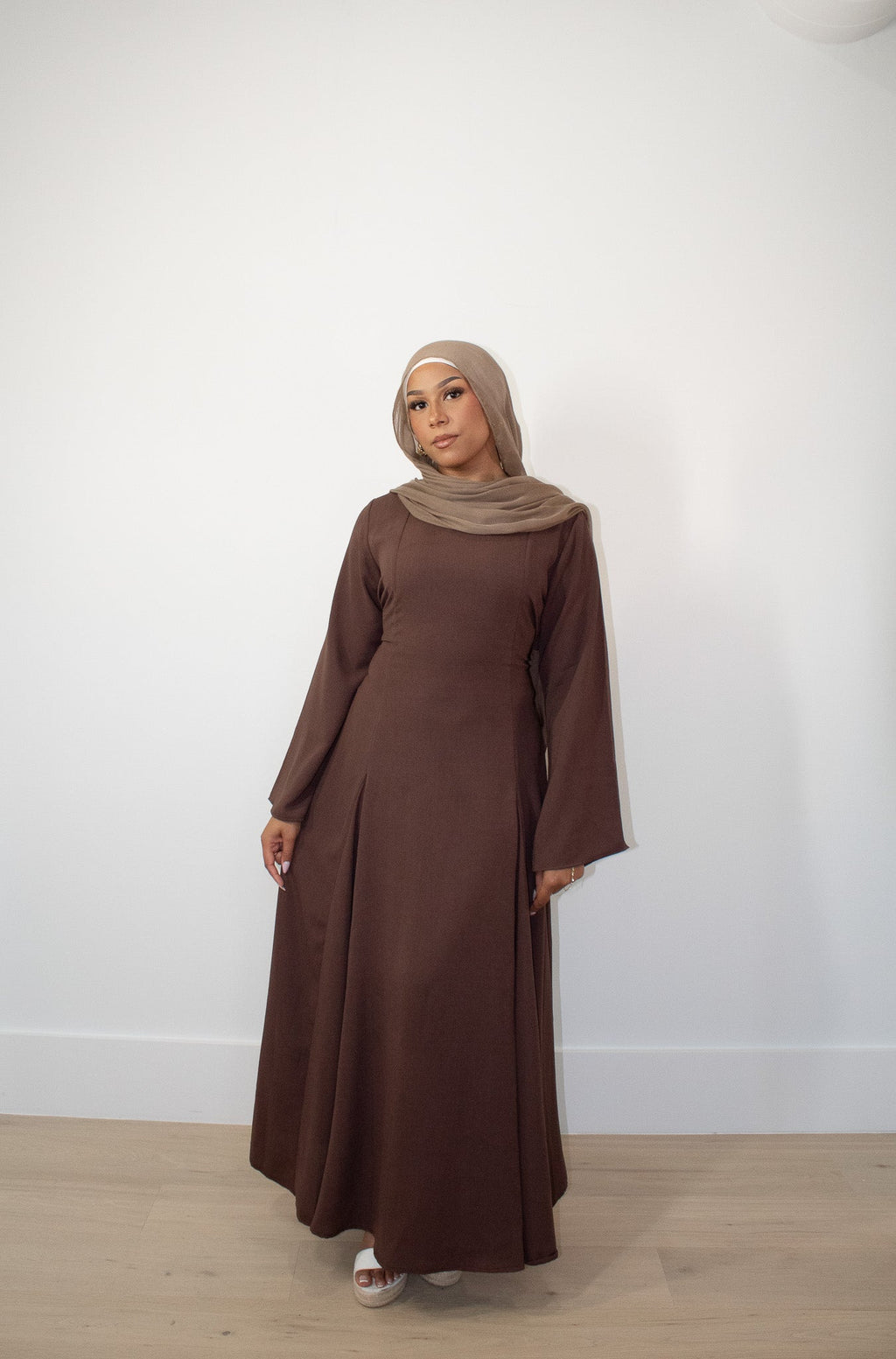 Aidah Tie Back Dress - Brown