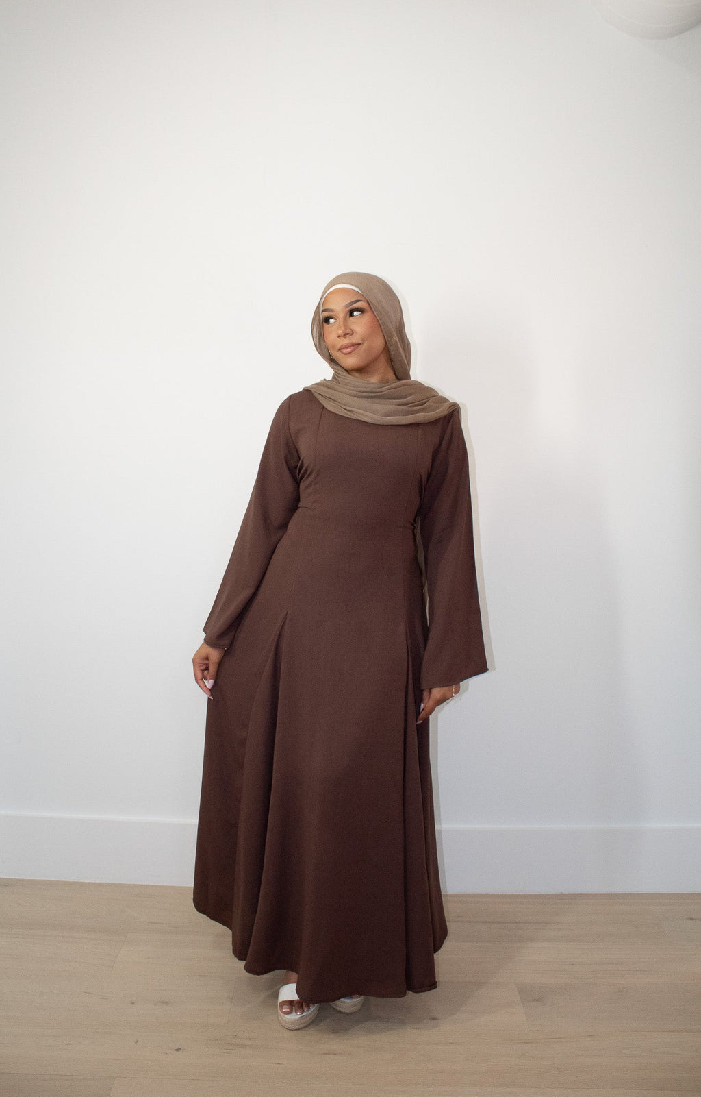 Aidah Tie Back Dress - Brown