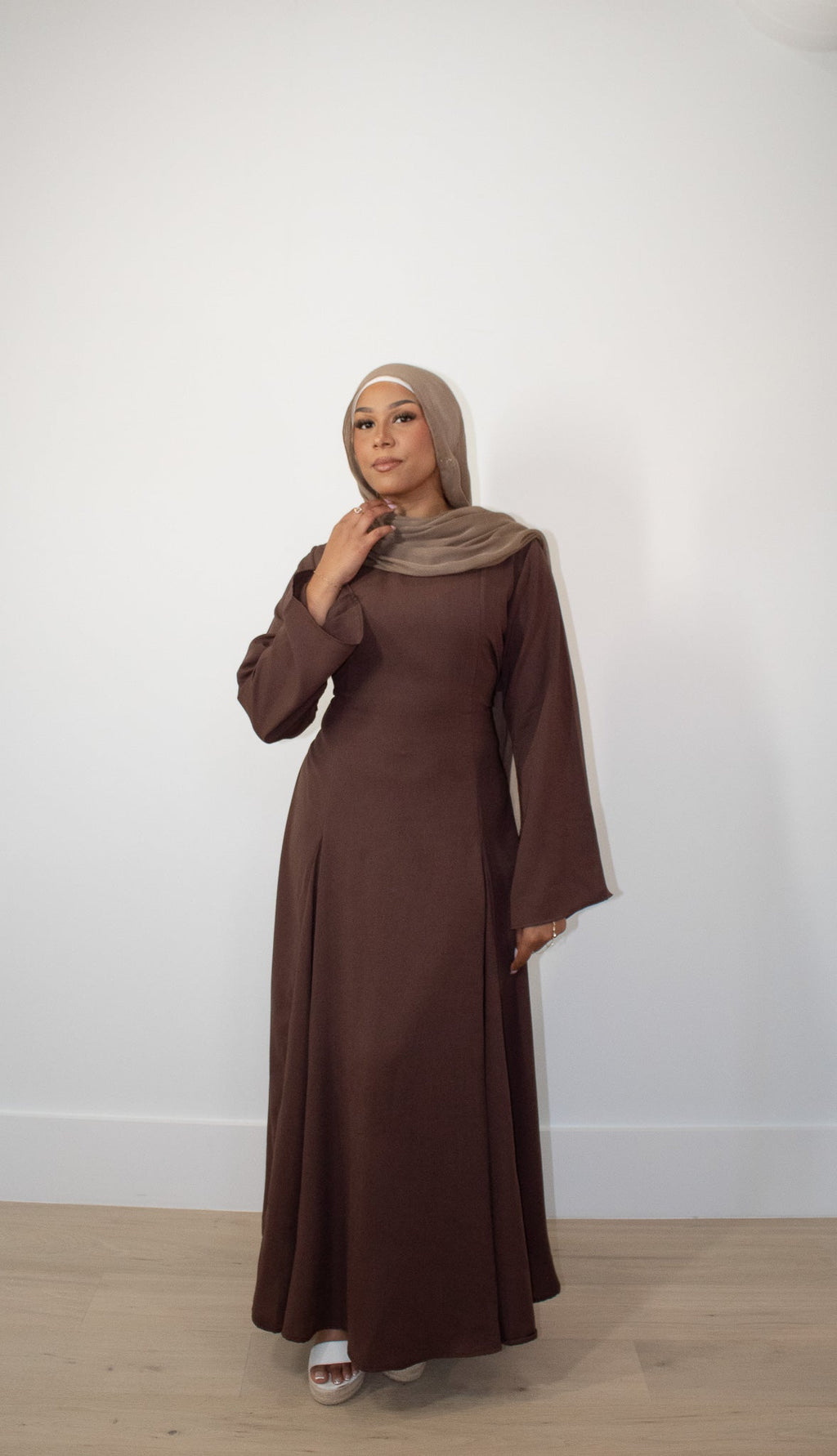 Aidah Tie Back Dress - Brown
