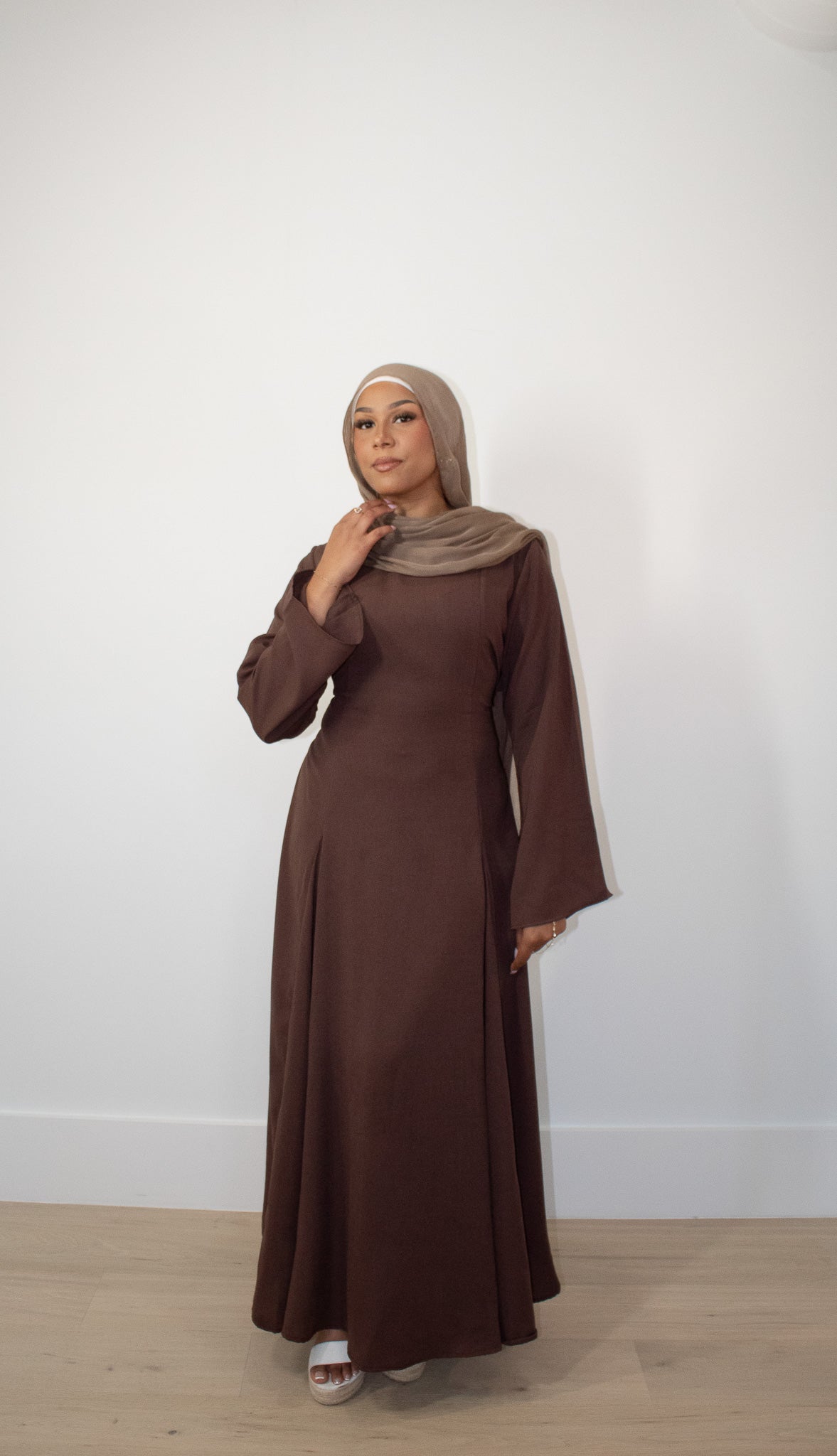Aidah Tie Back Dress - Brown