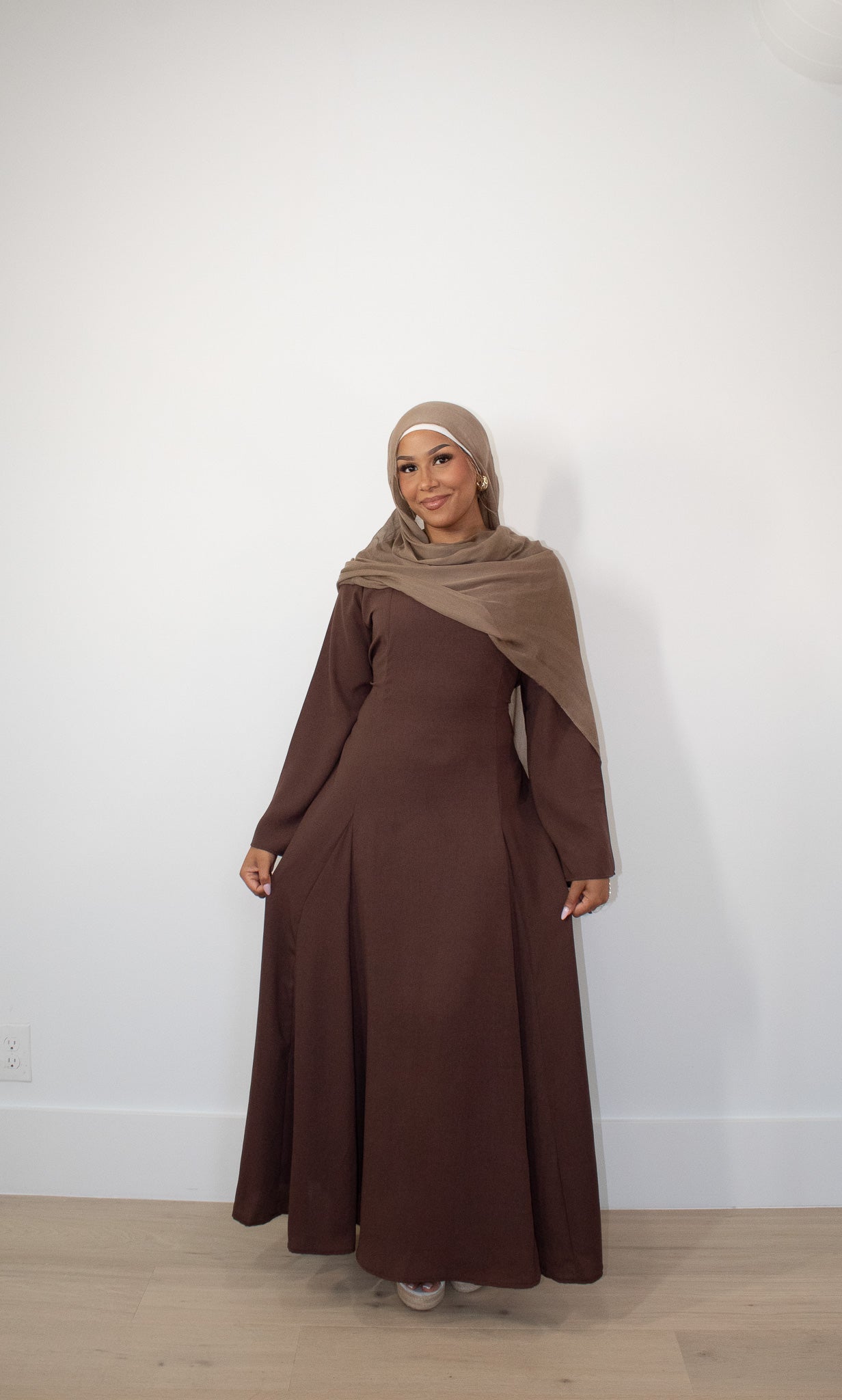 Aidah Tie Back Dress - Brown