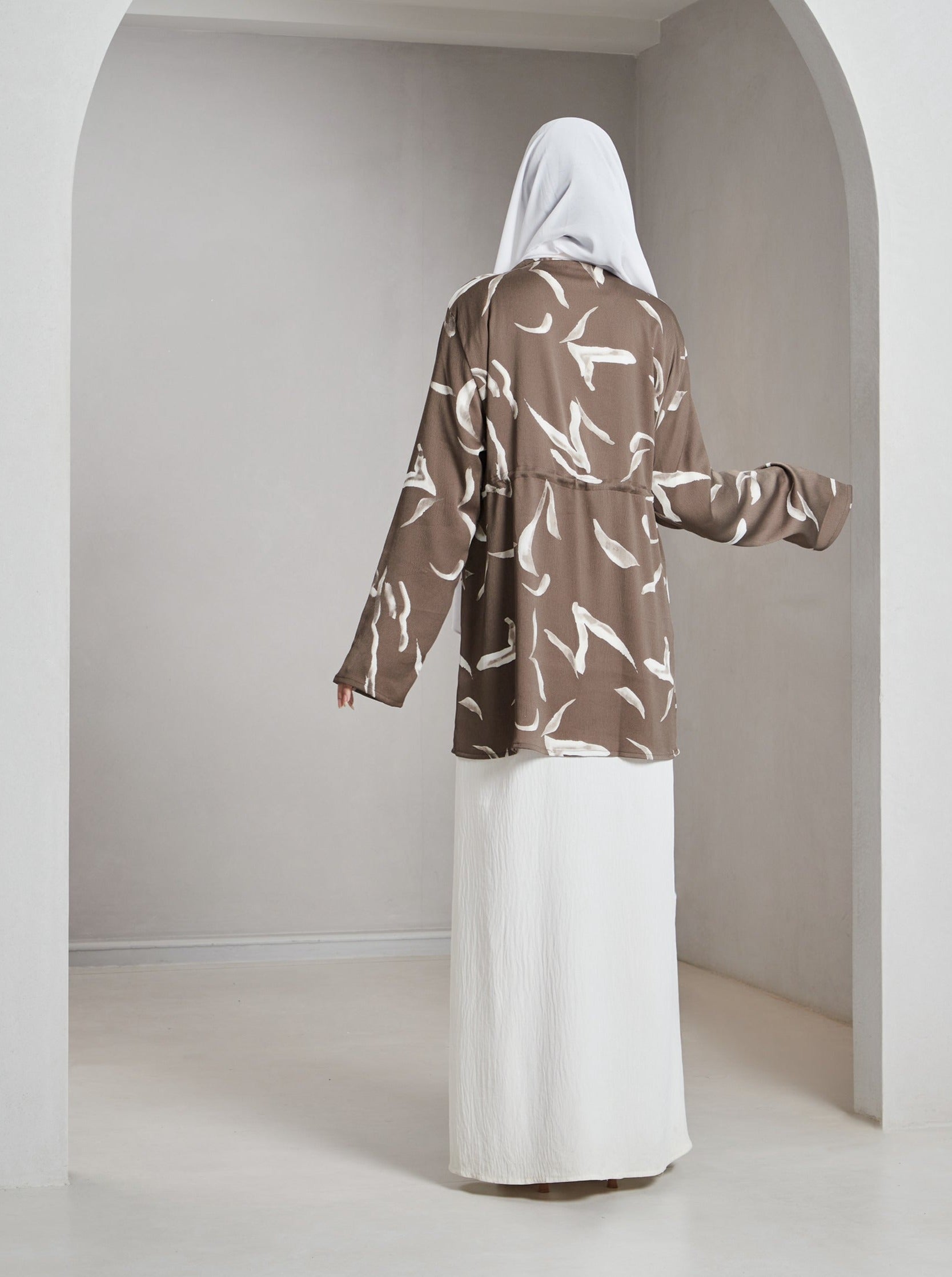 Aliza Printed Jacket - Brown
