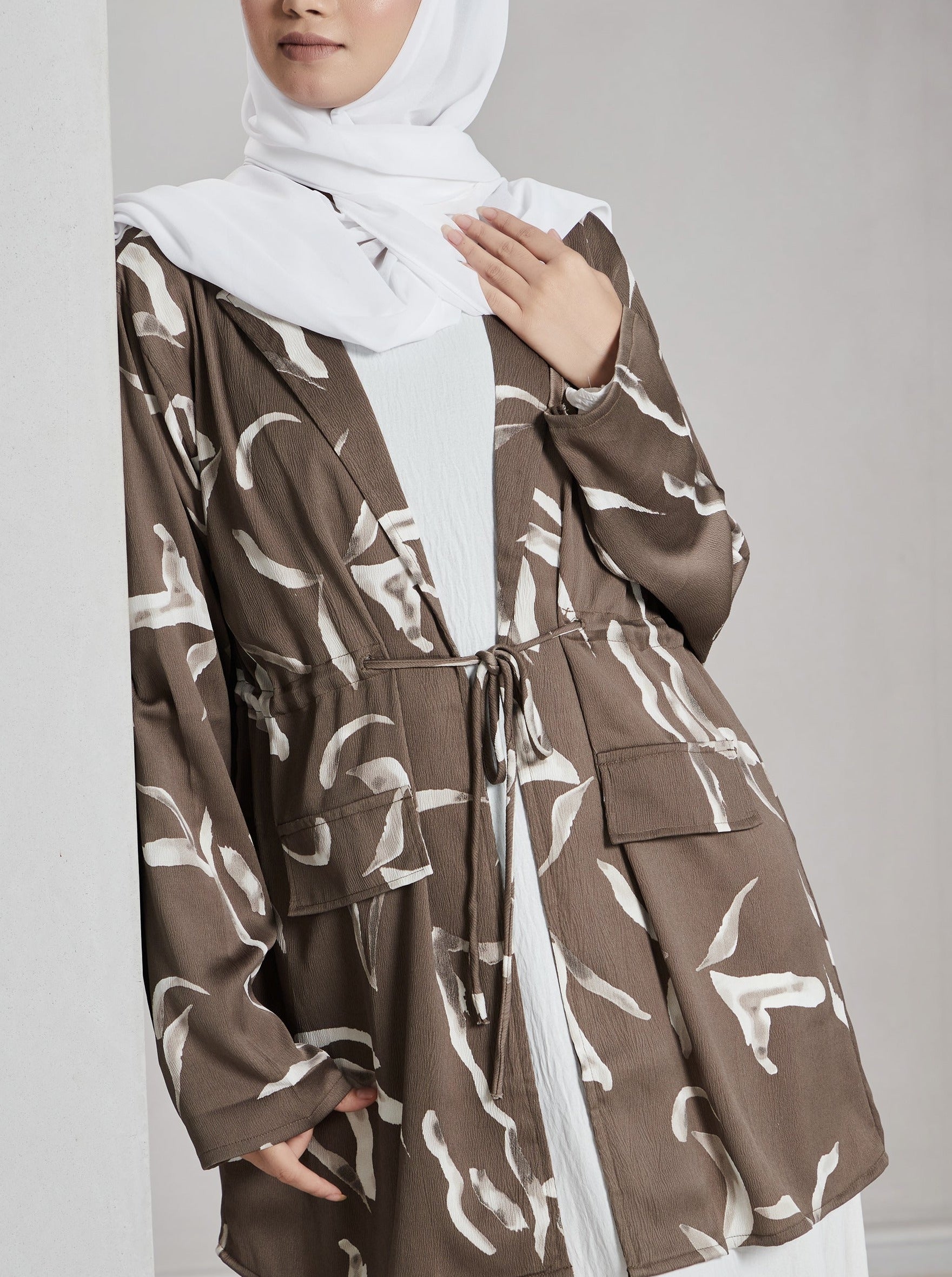 Aliza Printed Jacket - Brown