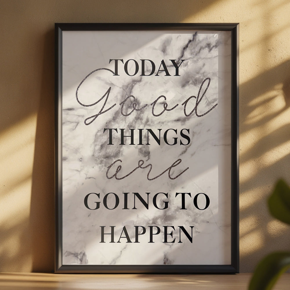 Boho Wall Décor - Framed Motivational Wall Art with Marble Aesthetic